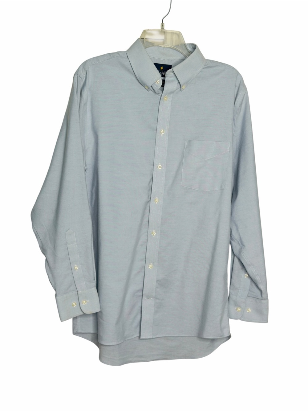 Stafford Oxford Dress Shirt Mens 15.5 32/33 Blue Good Wrinkle Free Button Down